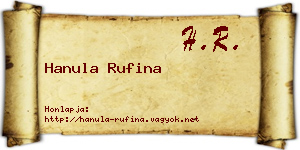Hanula Rufina névjegykártya